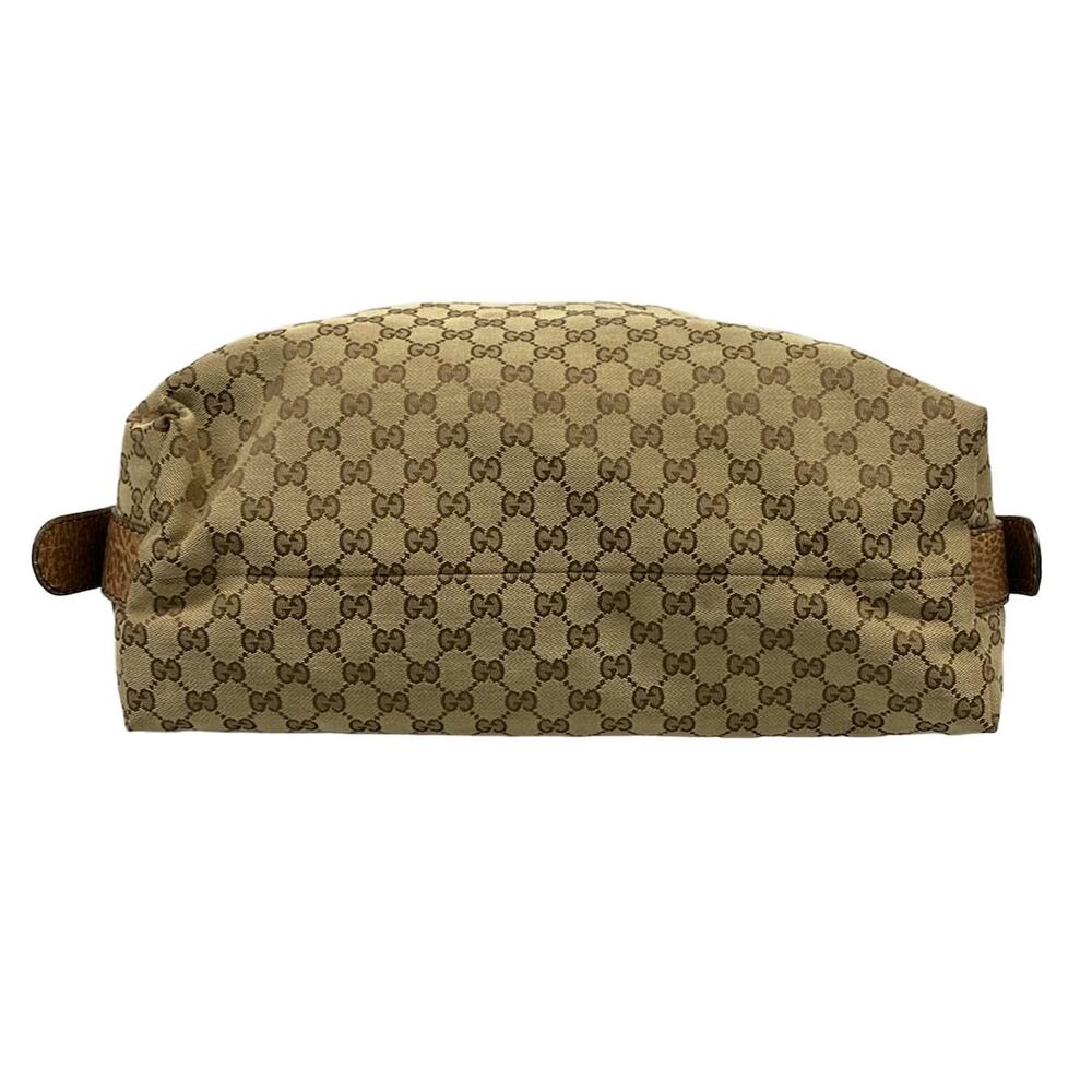 Gucci GG/Bamboo Handbag 232927 Dark Brown Beige Jacquard Leather - Picture 5 of 15